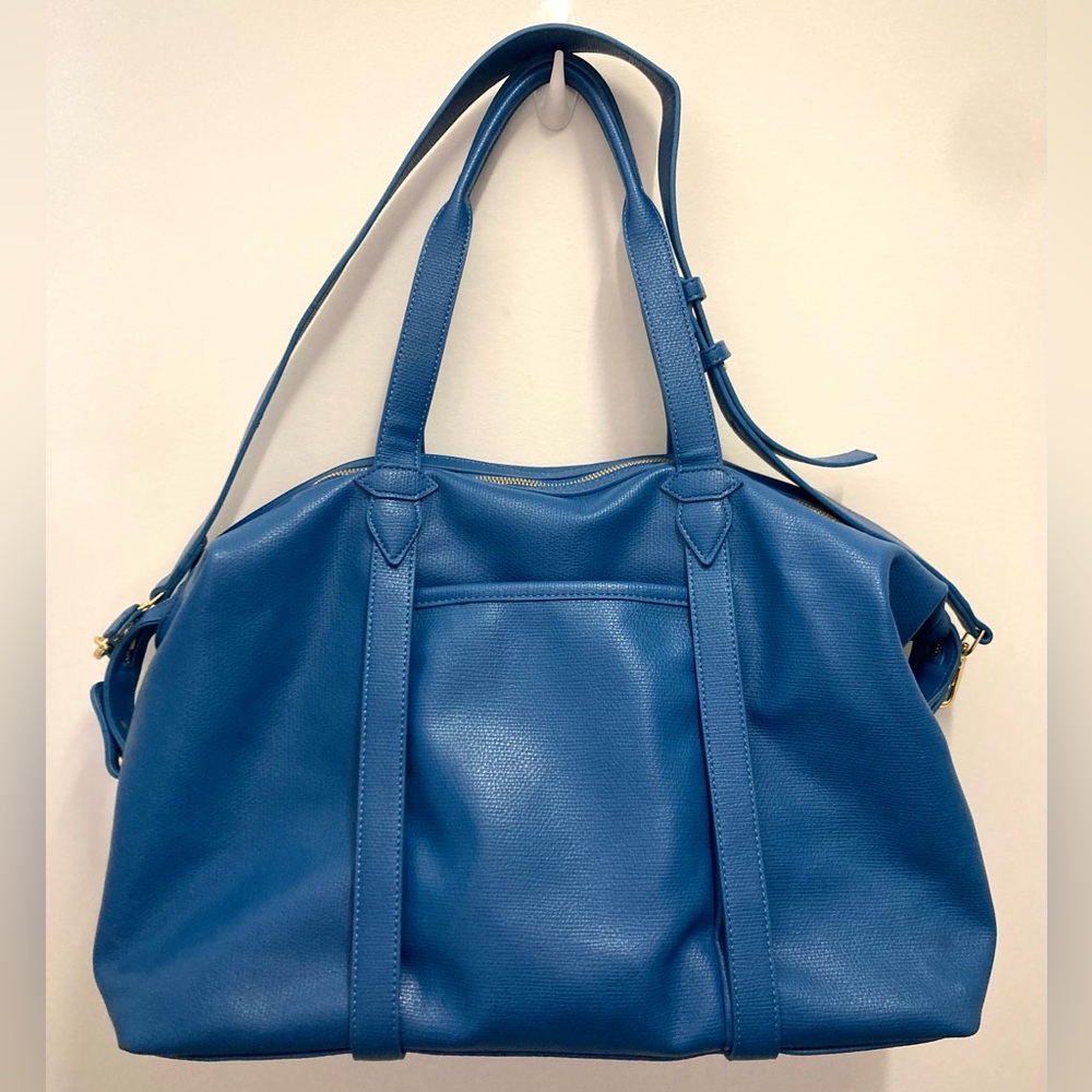 Lulu Dharma Blue Vegan Leather Travel Tote